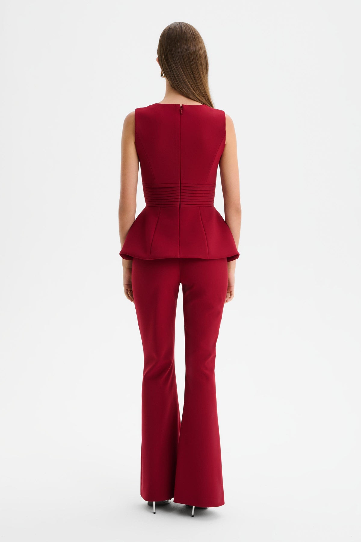 CAMILLA Square Neck Jumpsuit in Burgundy