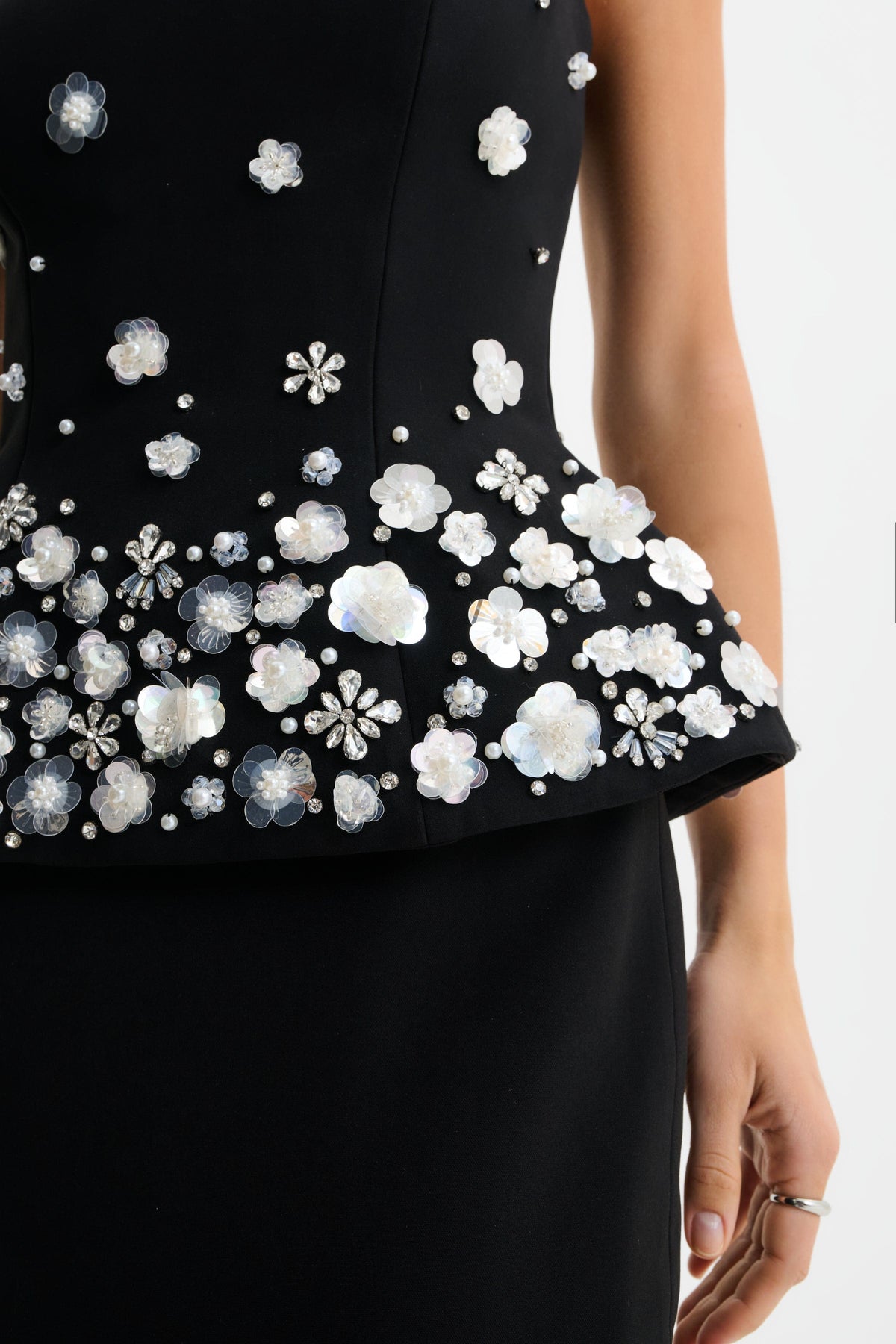 LUCIA Embellished Top in Black