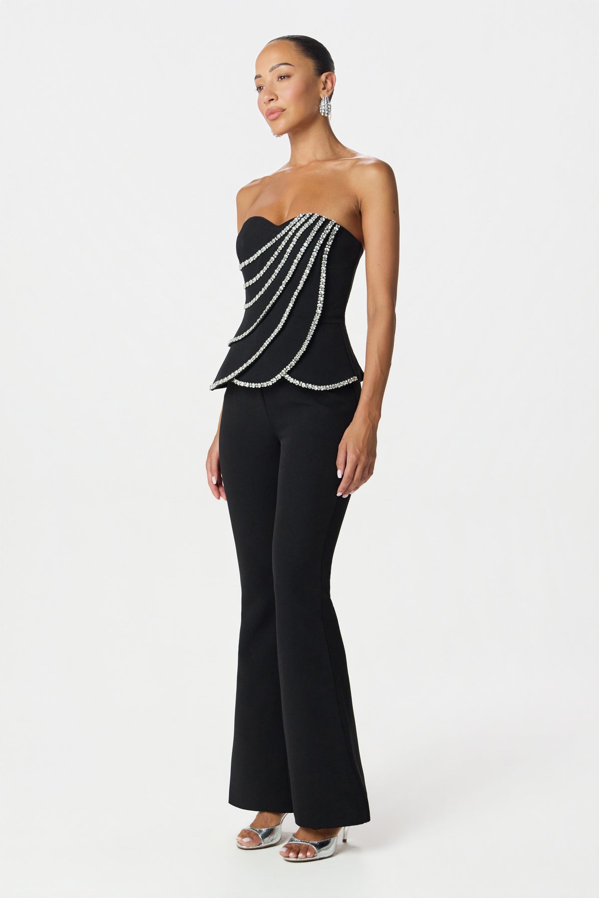 LEONORA Embellished Jumpsuit in Black