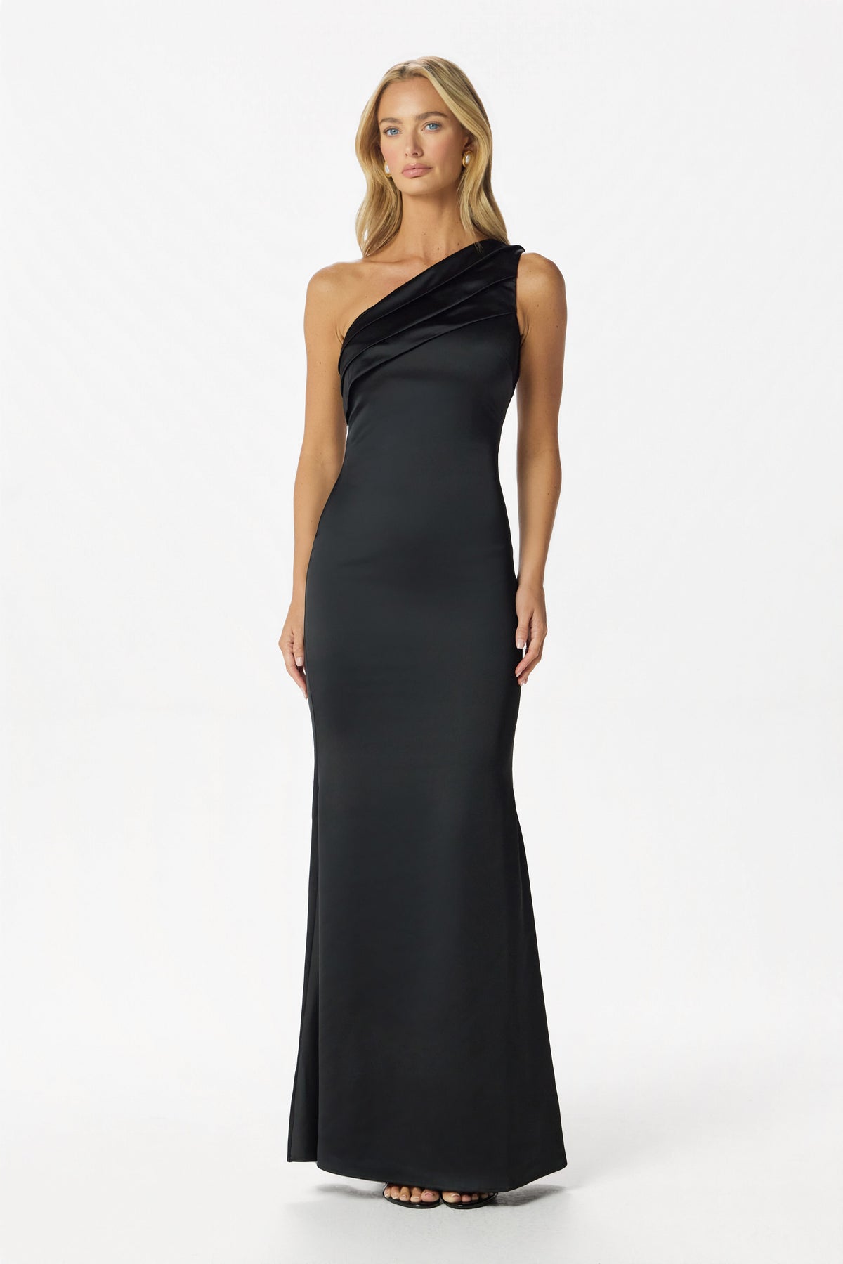SADIE Satin Maxi Dress in Black