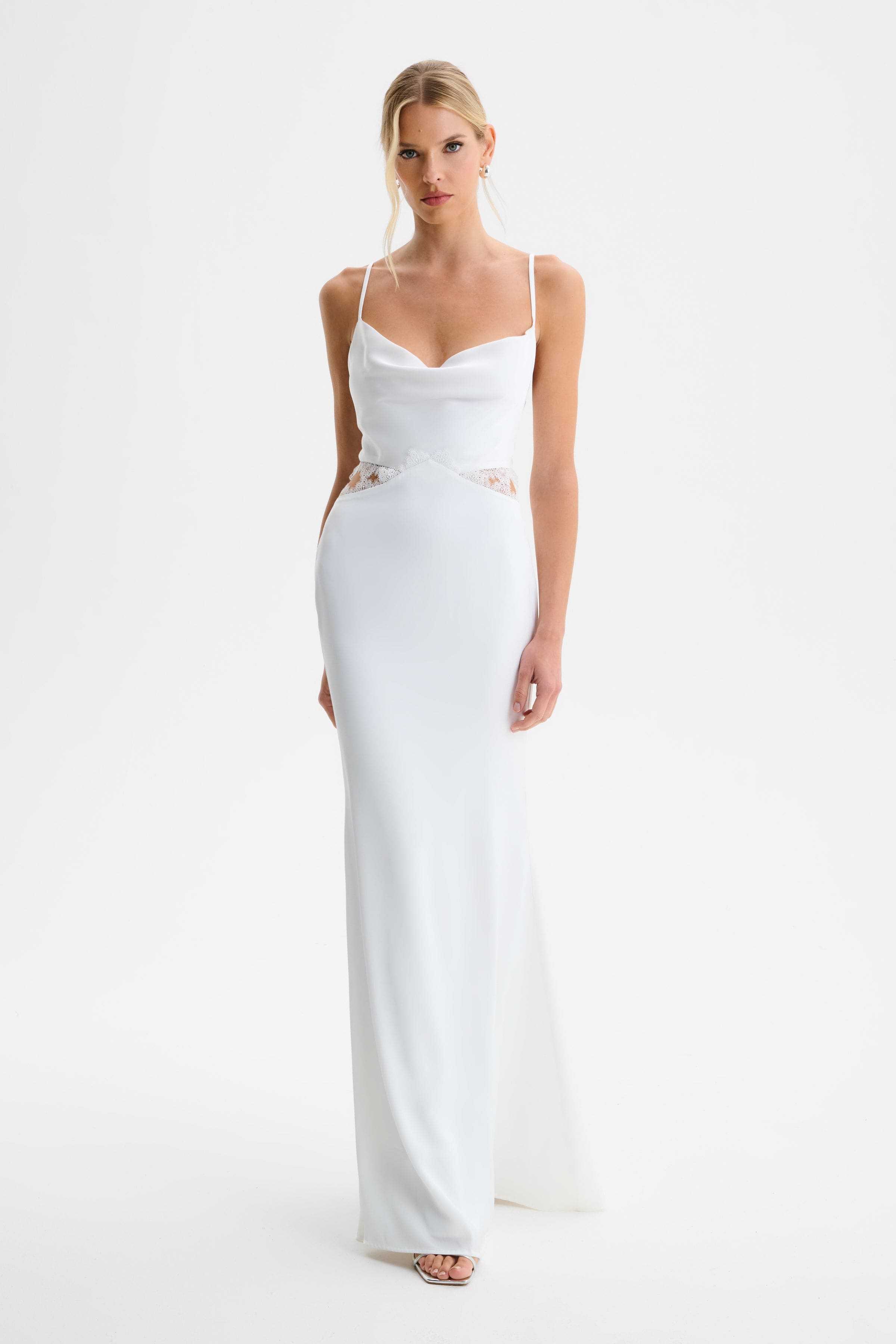 white lace insert dress Miss Selfridge - Maxi Dress - Women - Polyester/Cotton/Spandex - 2 US