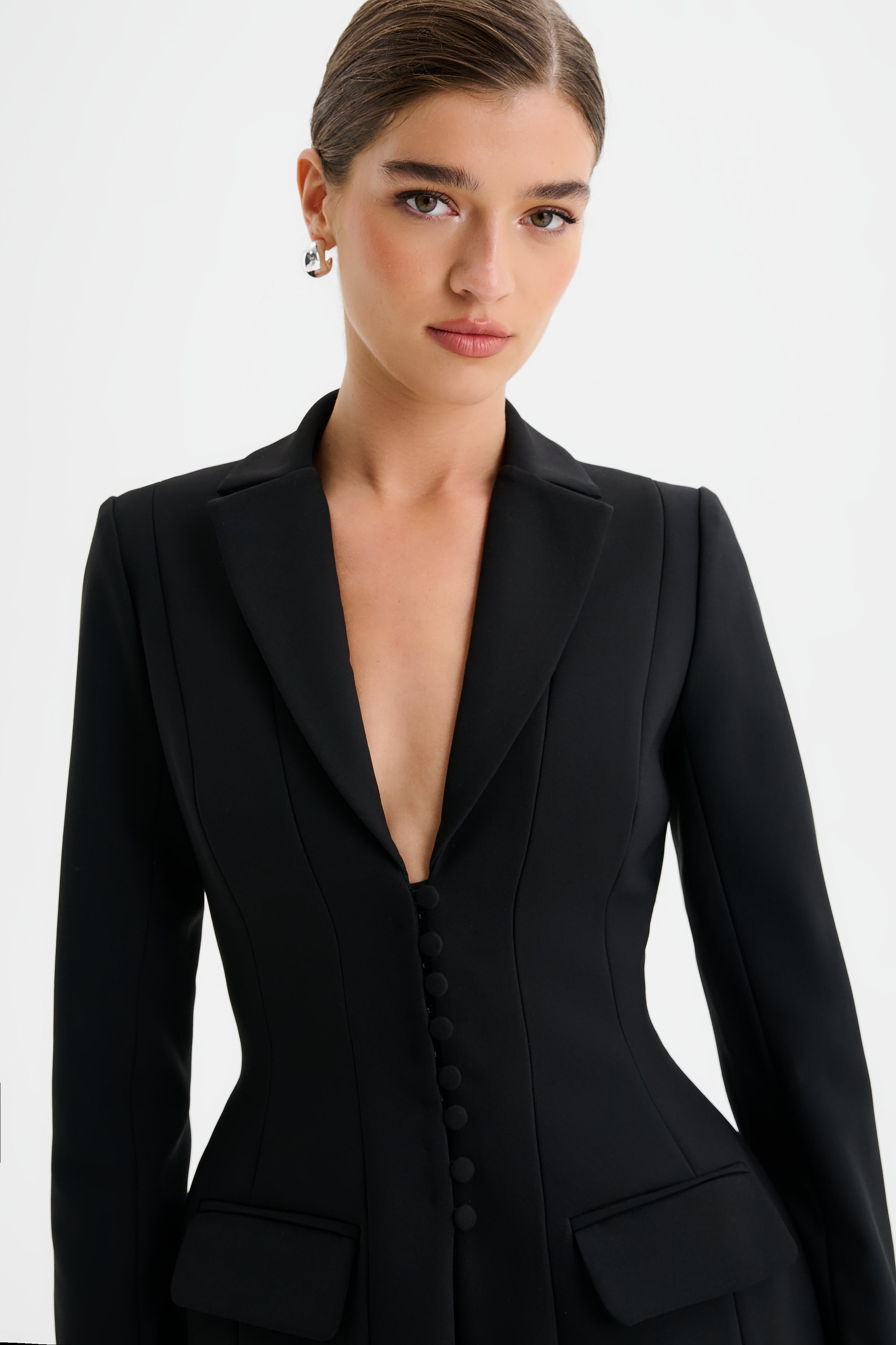 LEA Structured Corset Blazer in Black