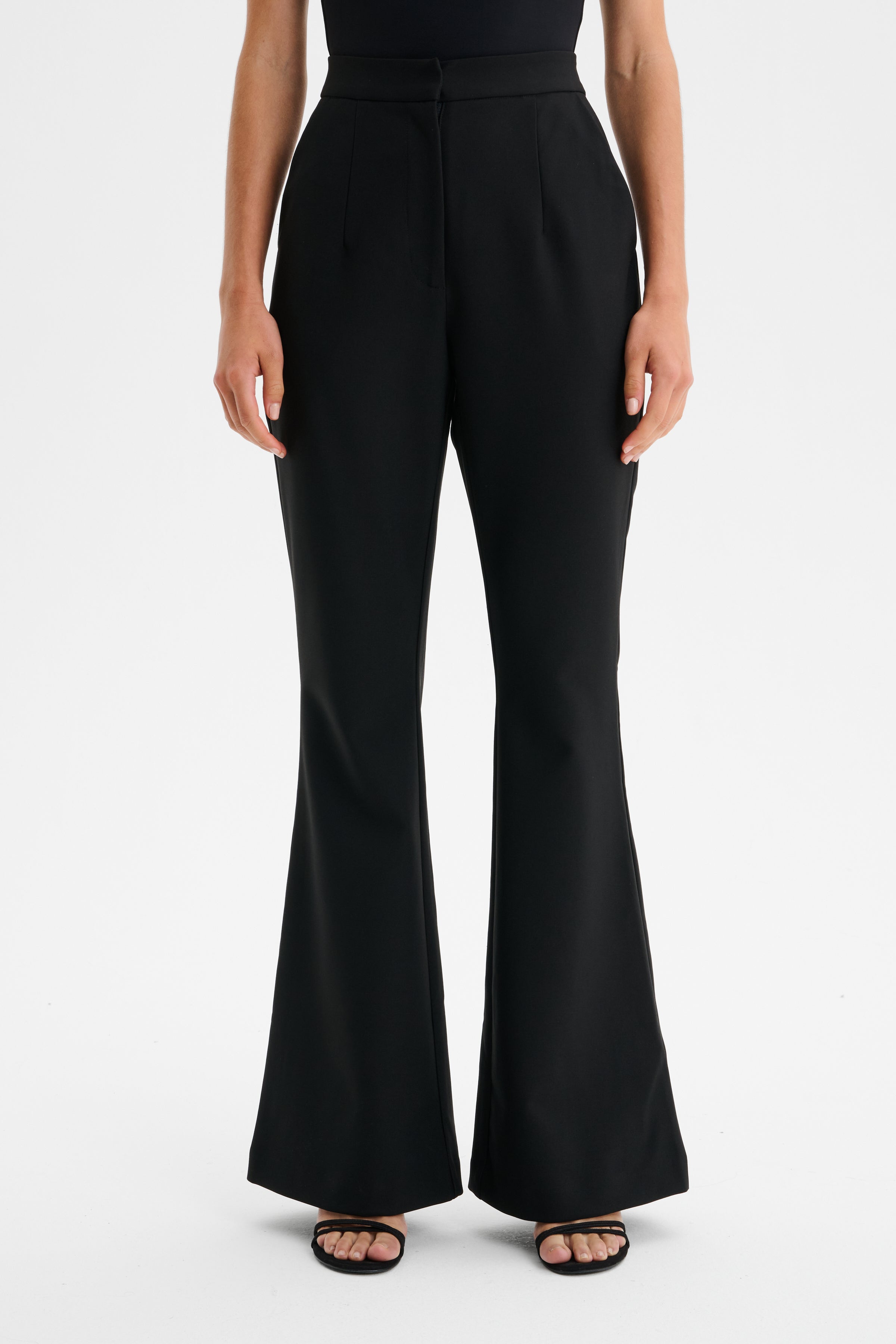 ISABELLA Fit and Flare Trousers in Black