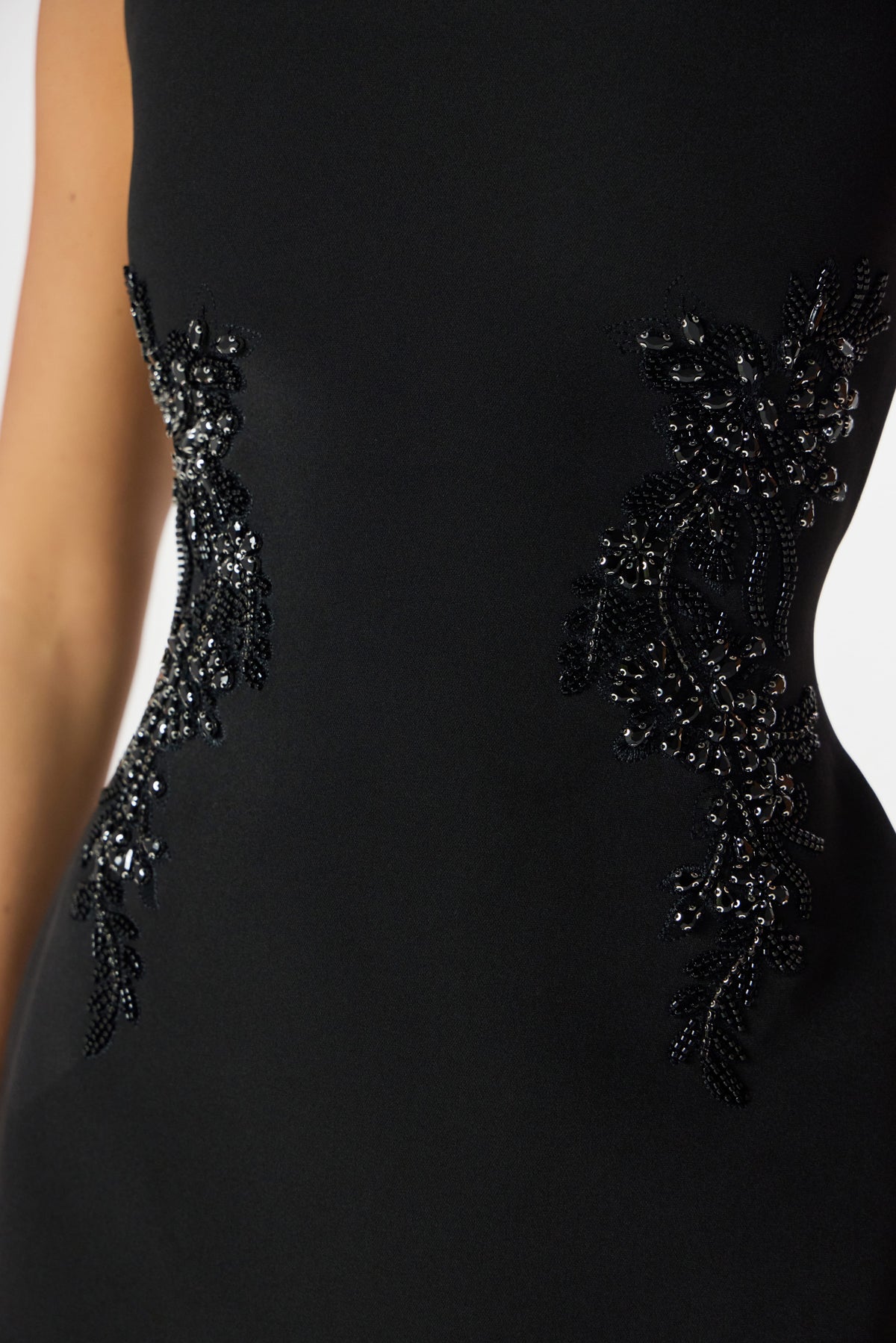 AMBAR Embellished Mini Dress in Black
