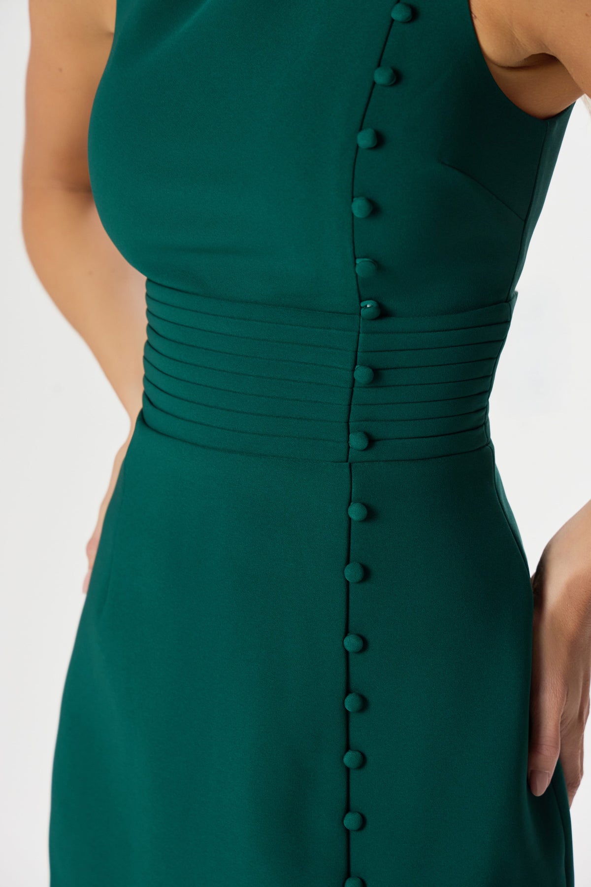 DANYA High Neck Mini Dress in Emerald
