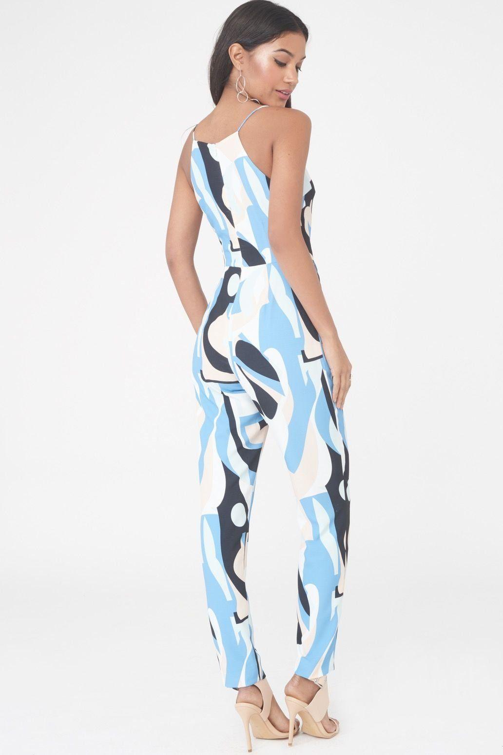 Abstract Print High Apex Jumpsuit - Lavish Alice