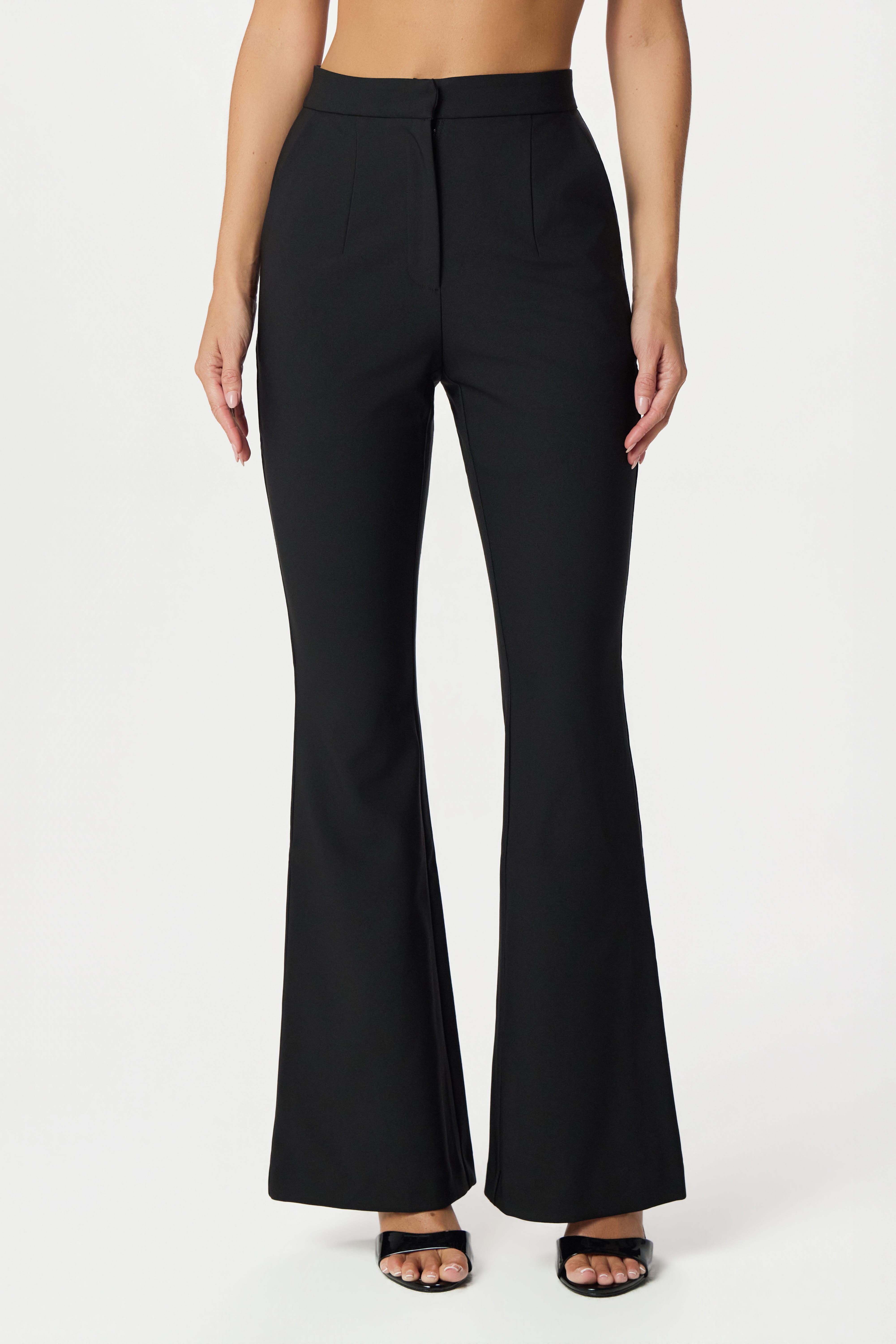ISABELLA Flared Trousers in Black