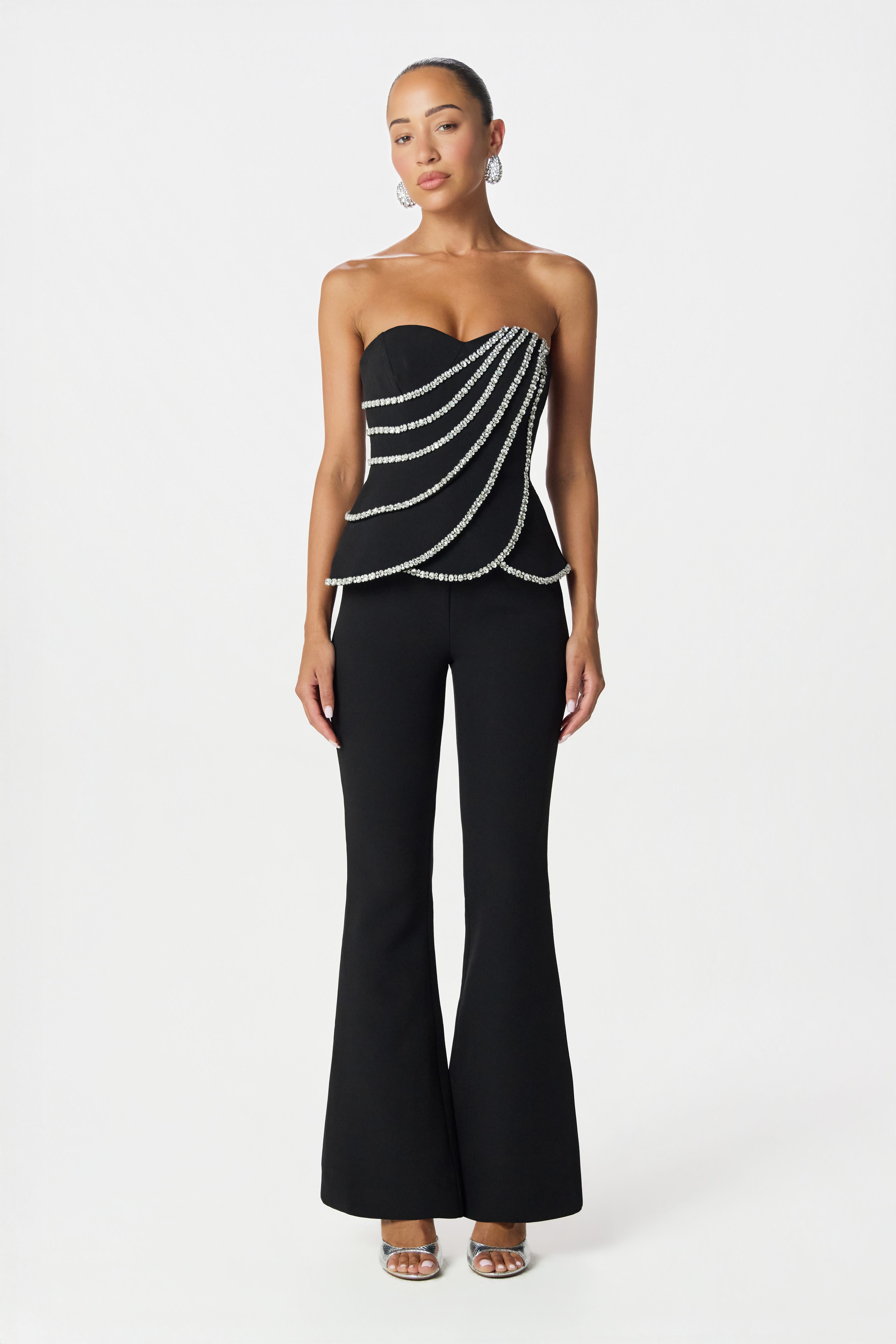 LEONORA Embellished Jumpsuit in Black