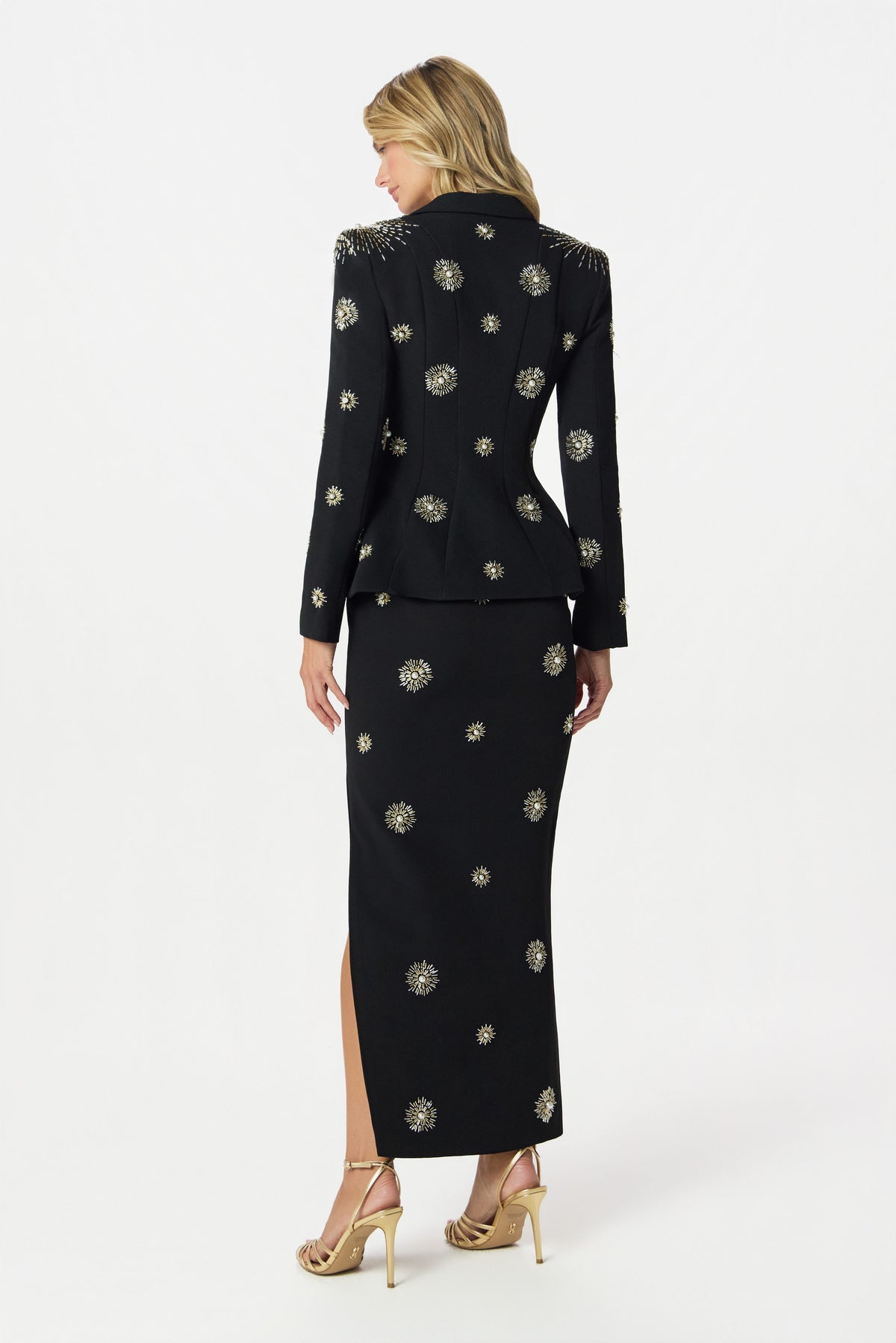 MARCELLA Embellished Maxi Skirt in Black