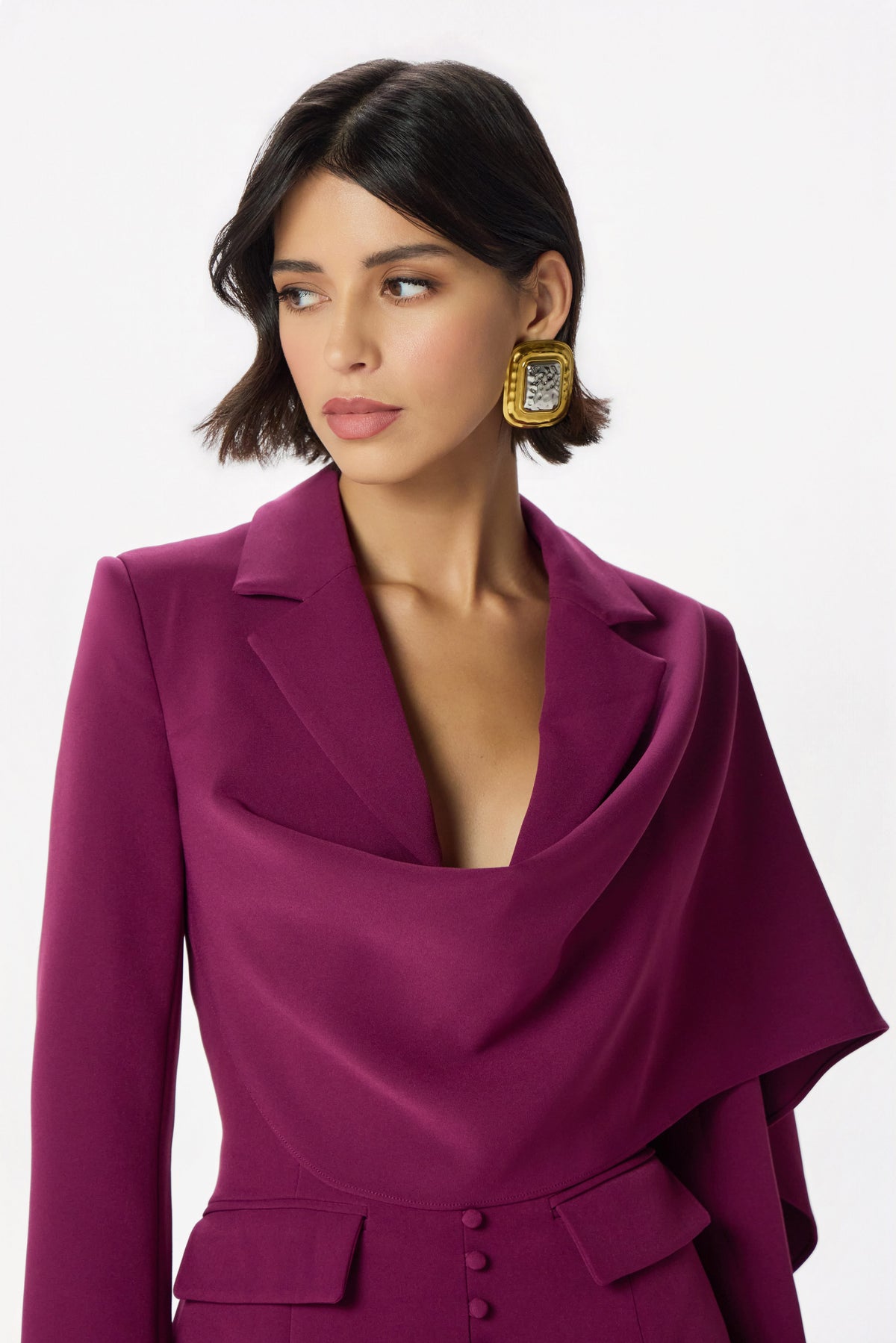 MICHELLE Cape Mini Dress in Purple