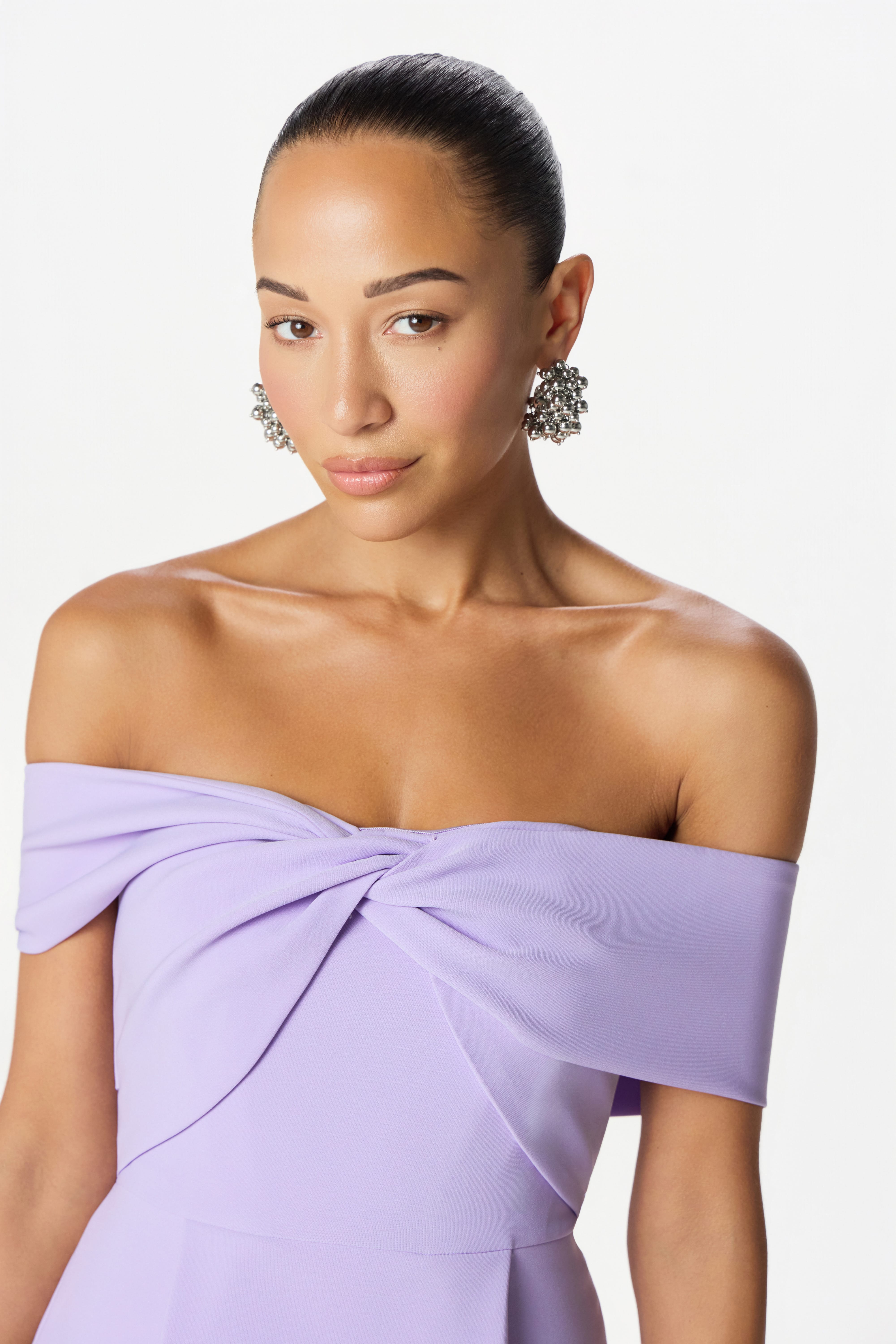MILA Bardot Mini Dress in Lilac