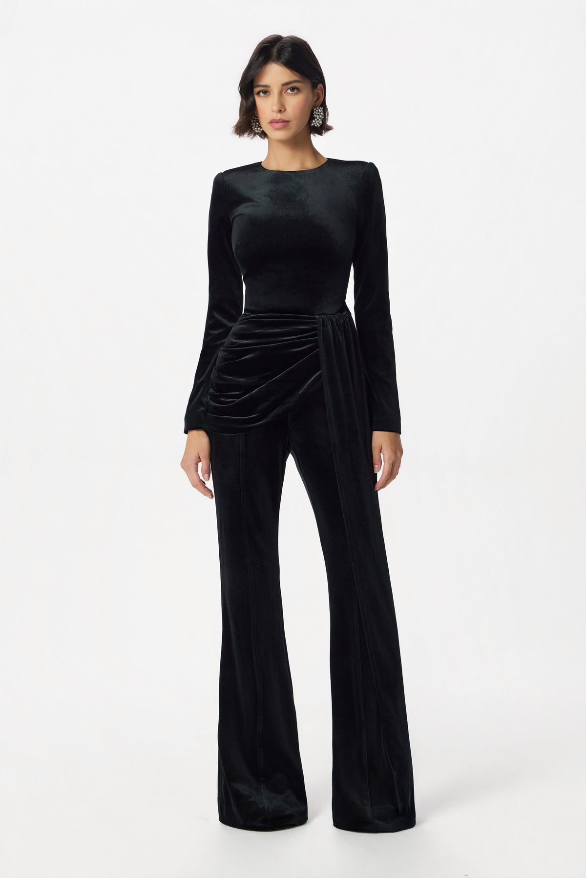 QUINN Velvet Jumpsuit in Black