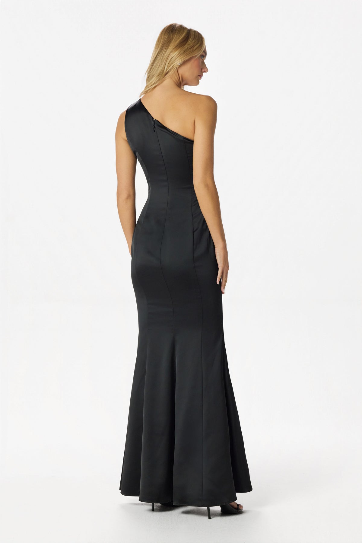 SADIE Satin Maxi Dress in Black